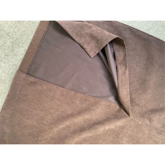 Harve Benard Faux-Suede Brown Slit Pleated Maxi Skirt, Size 16 - Picture 7 of 10